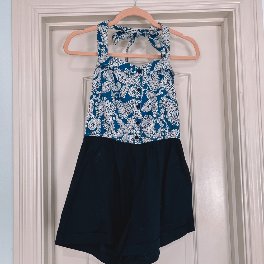 Navy halter romper